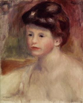 Pierre Auguste Renoir : Bust of a Young Woman